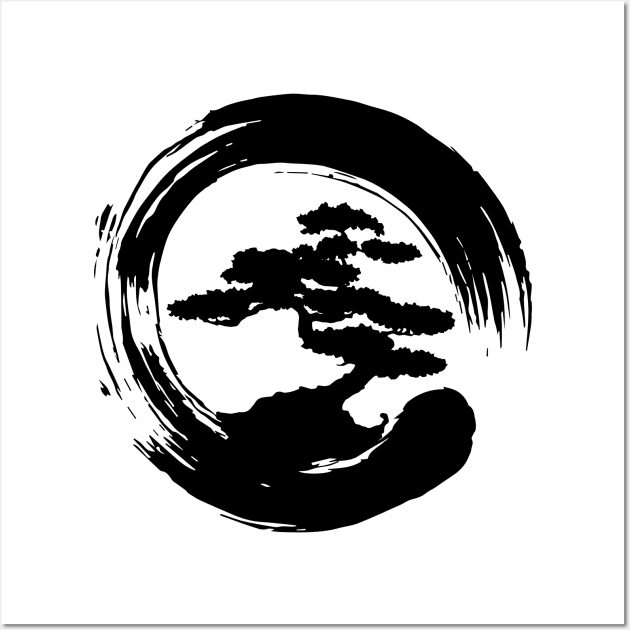 Bonsai Tree in Enzo Circle Wall Art by DetourShirts